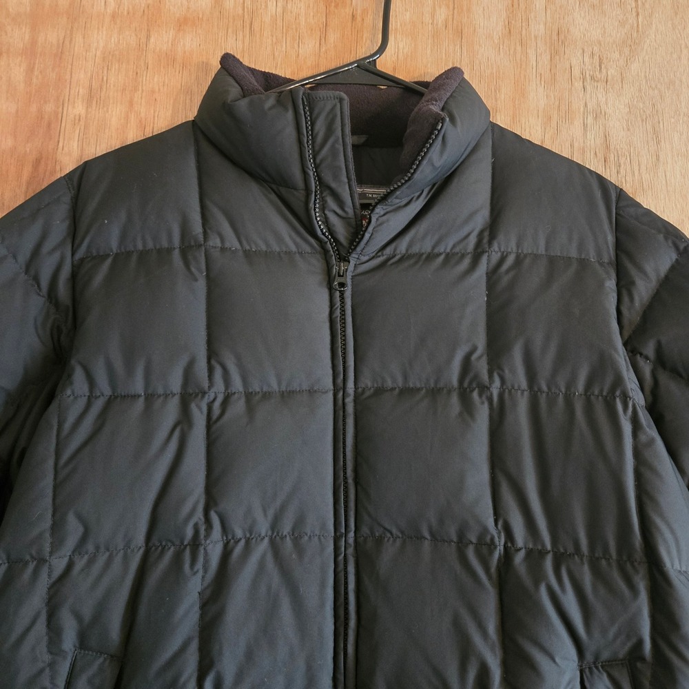 Eddie Bauer WeatherEdge Goose Down Puffer Jacket Black Mens Large Quilted Coat